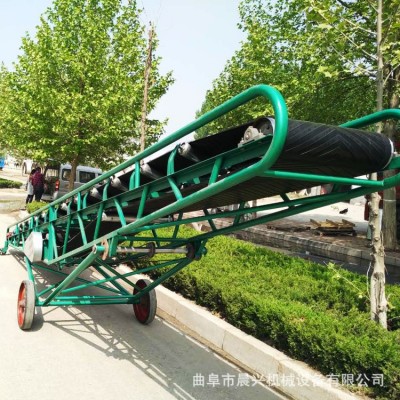 移动方管伸缩输送机粮食升降输送皮带机爬坡防滑伸缩运送机械厂家