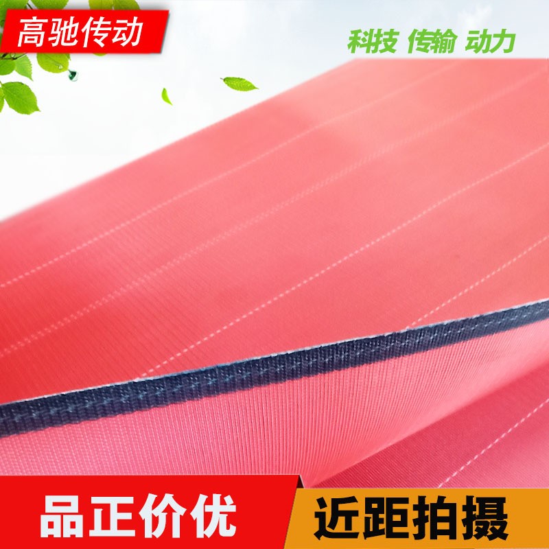厂家熔喷布网帘螺旋聚酯PET烘干网带易剥离红色口罩熔喷布输送带图4