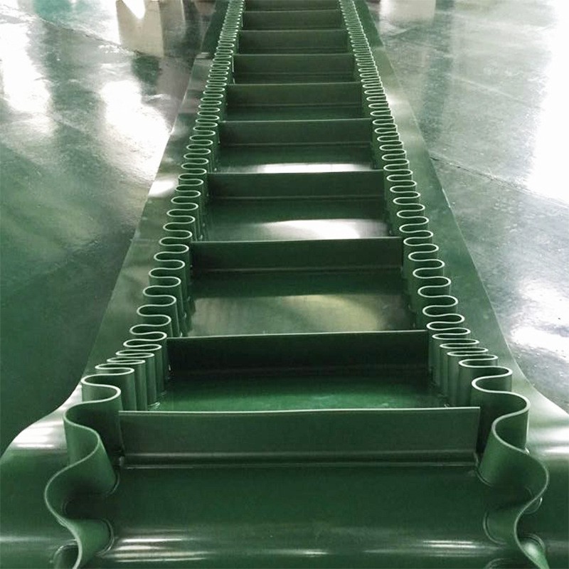 PVC输送带 绿色环形橡胶挡板提升带轻型转弯耐热传送带工 厂批发图4