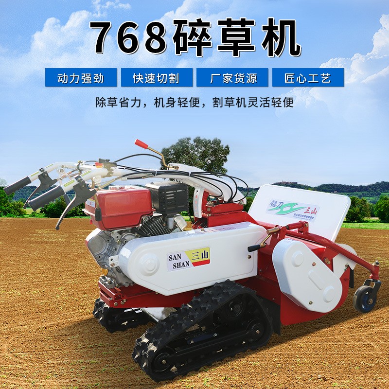 768除草机 汽油手扶自走式割草机 草坪碎草机 果园履带式图2