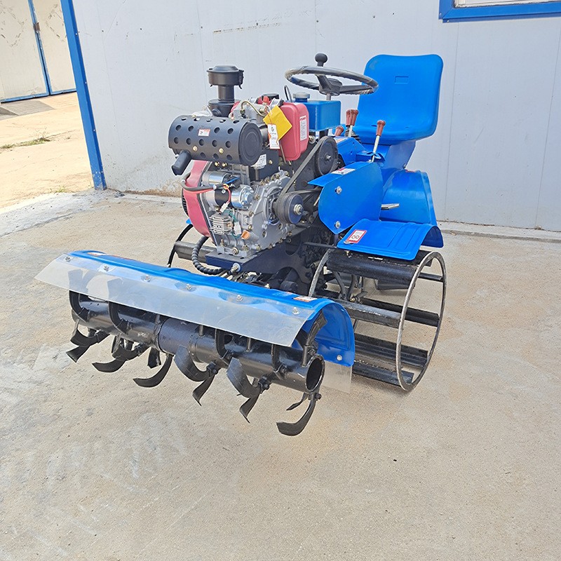四驱打田微耕机 方向盘水田旋耕机柴油195水稻田除草打浆拖拉机图2