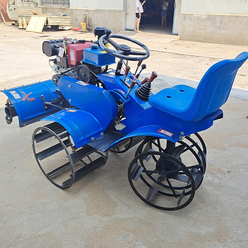 四驱打田微耕机 方向盘水田旋耕机柴油195水稻田除草打浆拖拉机图4