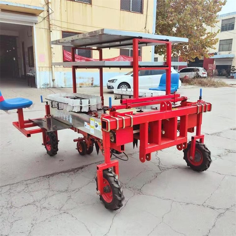 悬挂两行移栽机 辣椒番茄秧苗 半自动栽植机 效率高 华沃图2