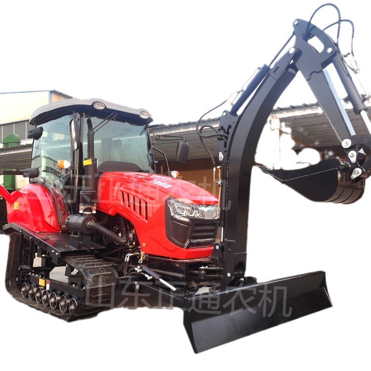 100马力履带拖拉机带挖机农用旋耕机耕地拖拉机大型开沟机果园图5