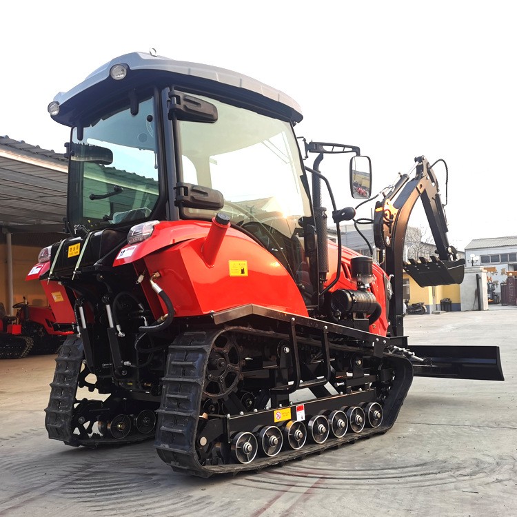 100马力履带拖拉机带挖机农用旋耕机耕地拖拉机大型开沟机果园图4