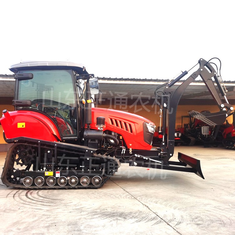 100马力履带拖拉机带挖机农用旋耕机耕地拖拉机大型开沟机果园图3