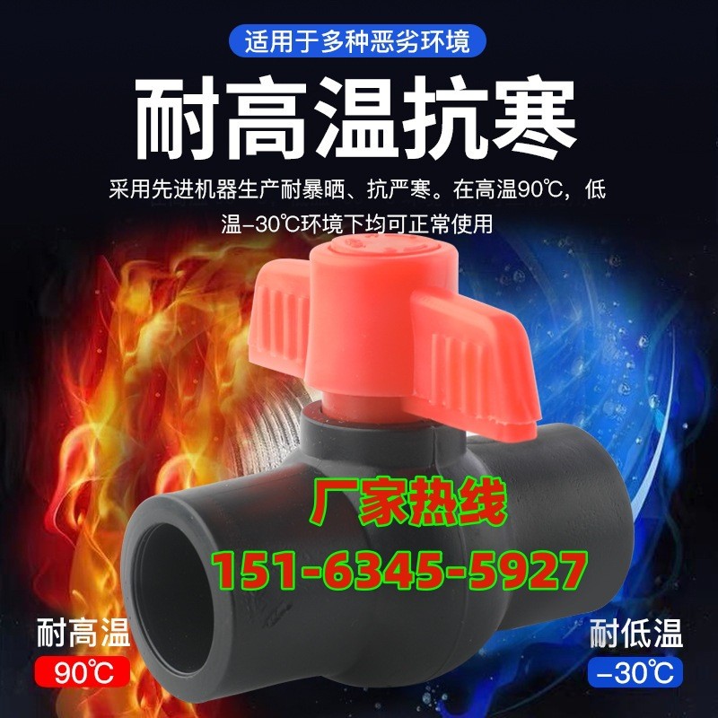 PVC给水球阀 20-160上水管控制开关 内插口平口螺口球阀 塑料阀门图4