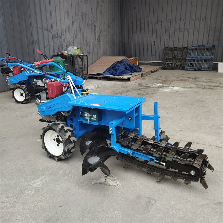 手扶式链条开沟机 液压升降柴油开槽机 20宽工程埋管挖沟机图4