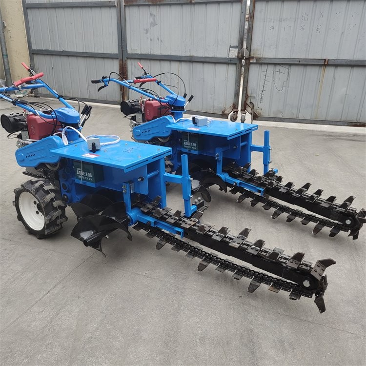 手扶式链条开沟机 液压升降柴油开槽机 20宽工程埋管挖沟机图2