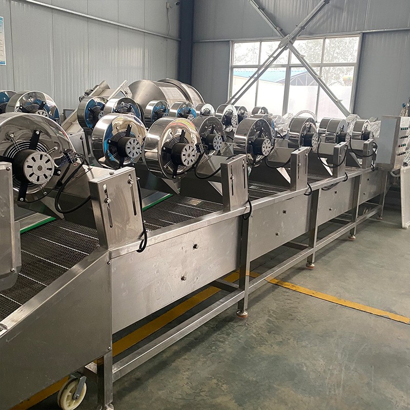 全自动熟食袋装清洗风干线 水果蔬菜翻转式风干机 净菜加工风干线图4