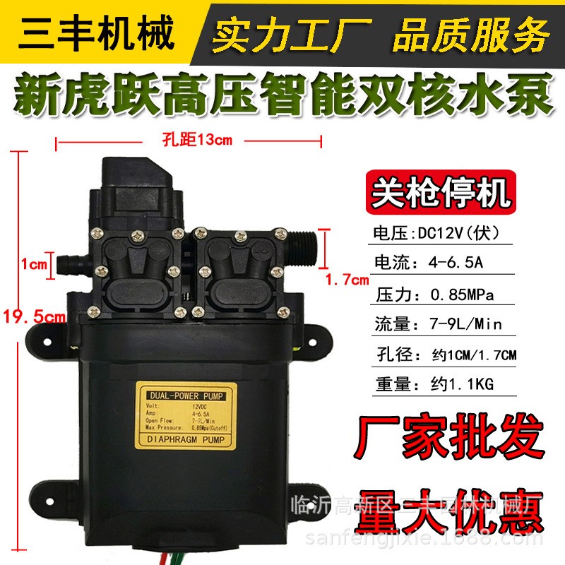 12V电动喷雾器水泵高压智能回流隔膜双核水泵电动喷雾器配件批发图4