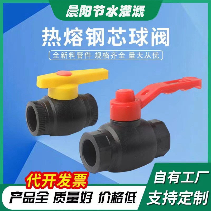批发热熔钢芯大流量球阀 黑色HDPE管热熔阀门 水管配件热熔开关图3