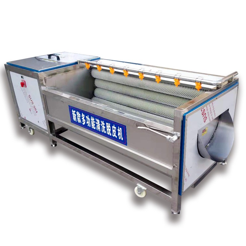 自动出料土豆清洗去皮设备 葛根去皮清洗机 党参毛棍清洗去皮设备图5