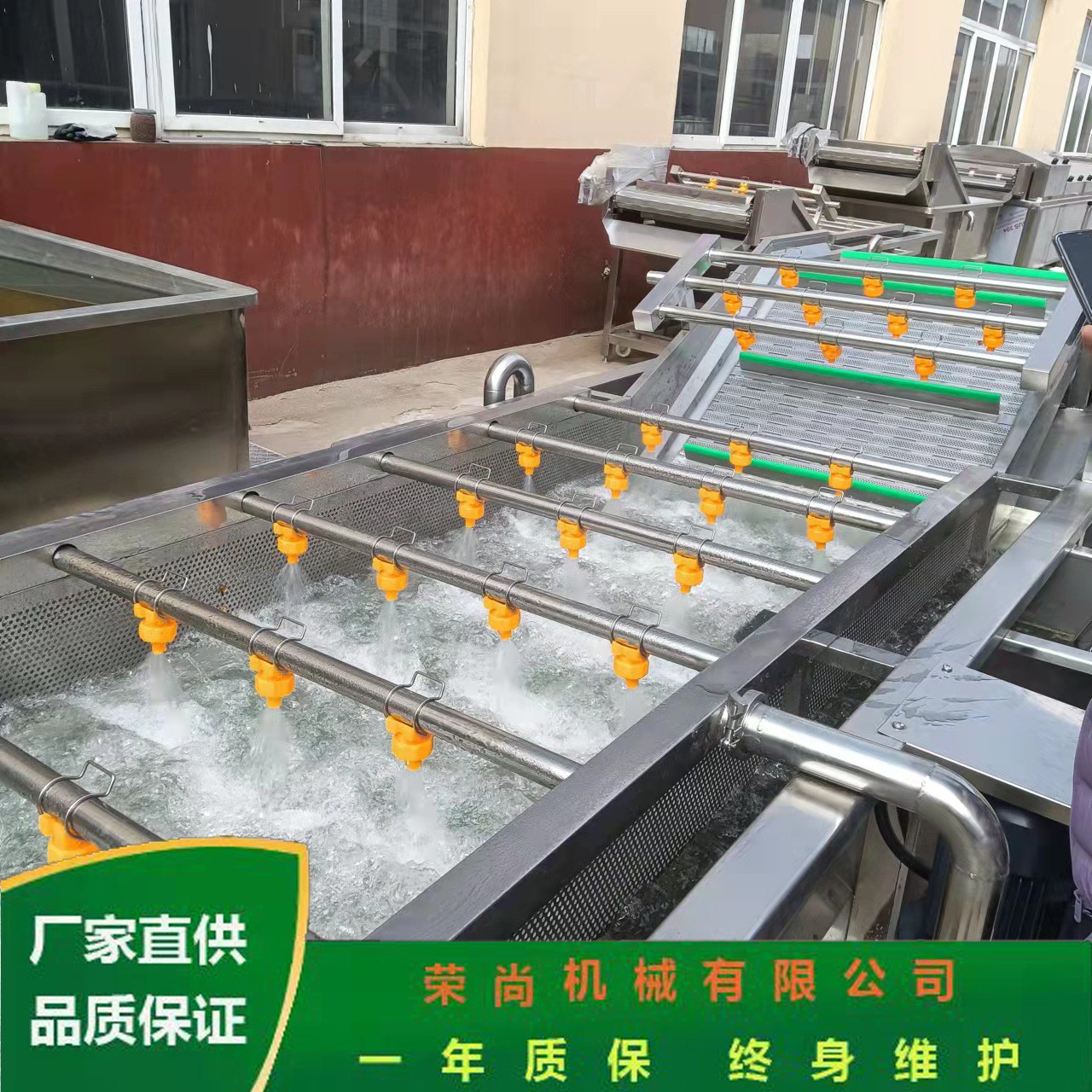 荣尚喷淋式果蔬清洗机 叶类蔬菜高压气泡清洗机 清洗设备图3