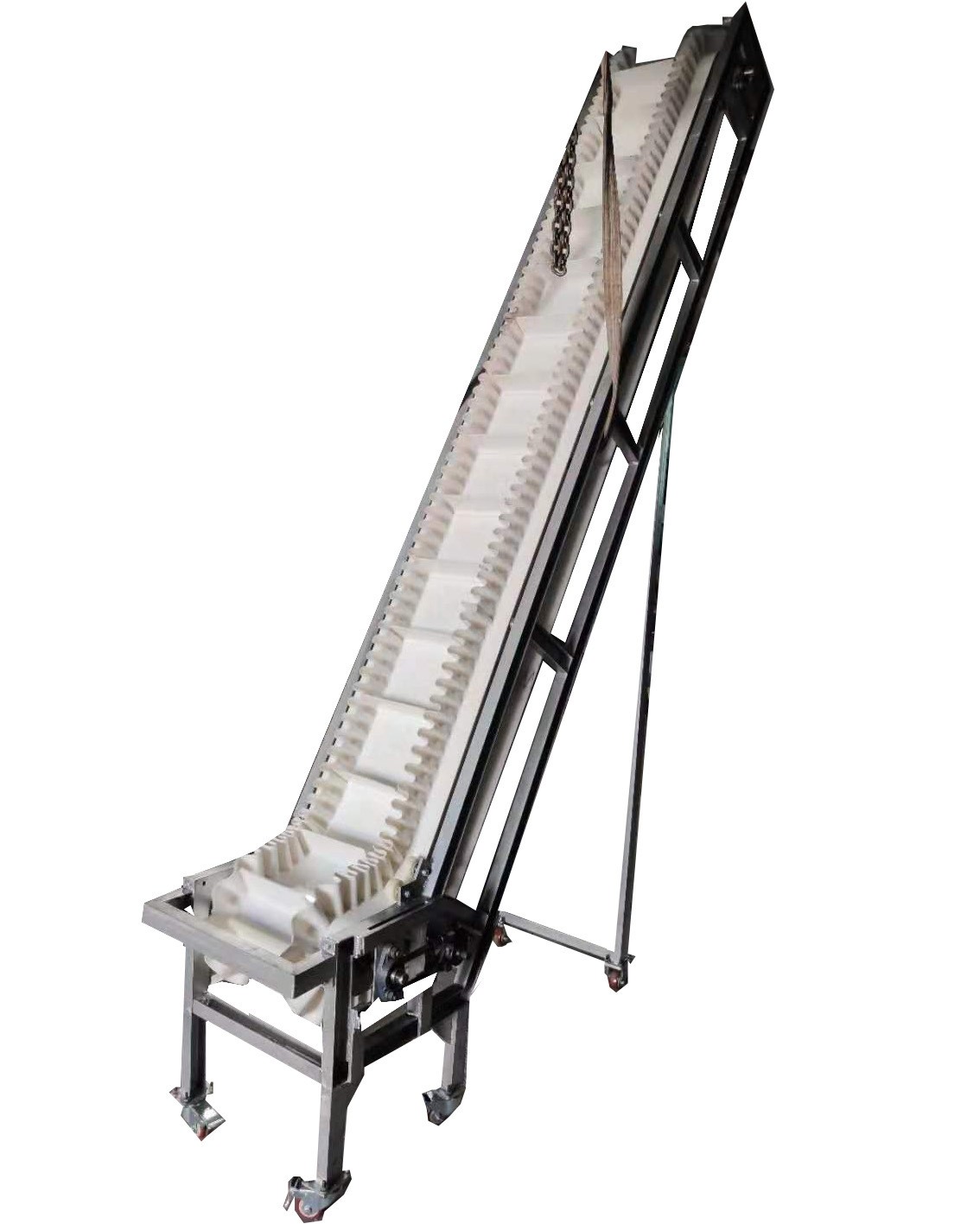 PU挡板输送机厂家 水平/爬坡皮带提升机 东莞PVC裙边皮带输送机