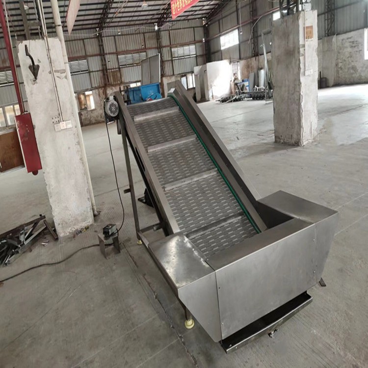 清洗线速冻线链板输送机移动式不锈钢链板式提升机沥水脱水链板机图4