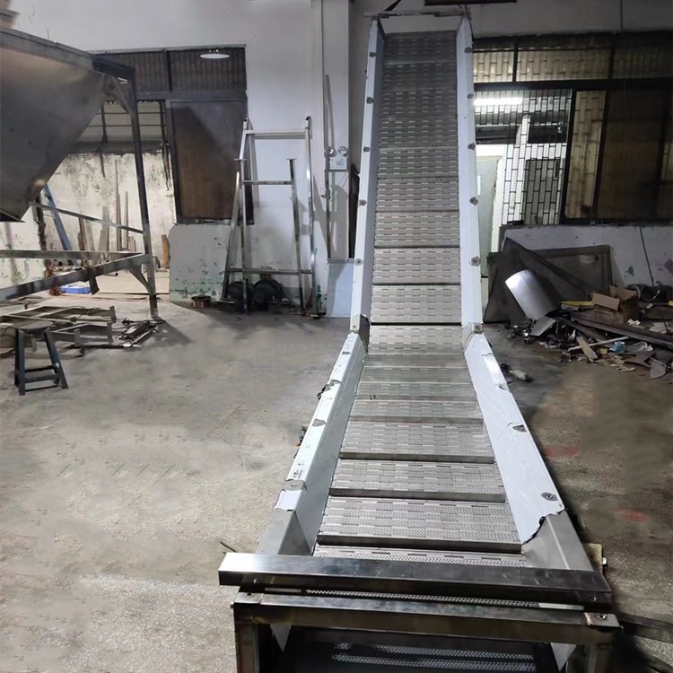 清洗线速冻线链板输送机移动式不锈钢链板式提升机沥水脱水链板机图5