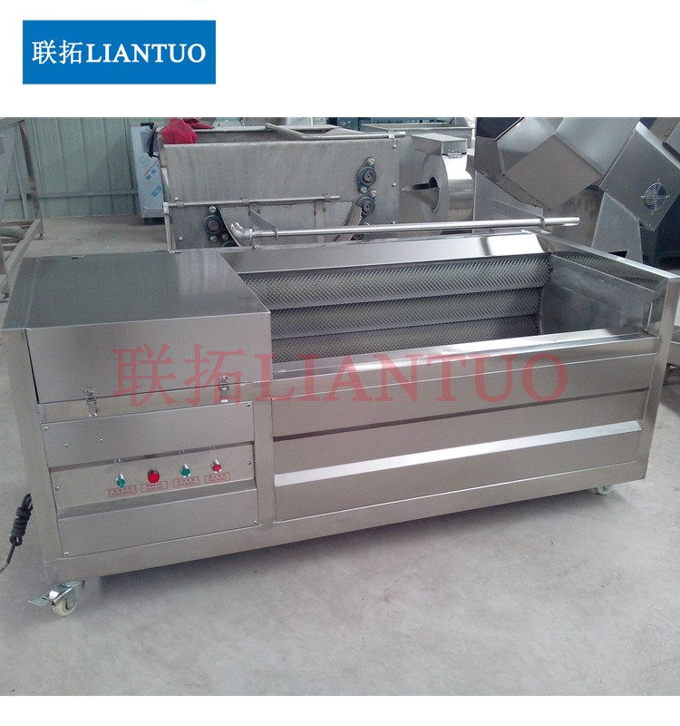 商用毛刷土豆清洗机 红薯西洋参黄精清洗去皮设备 全自动洗药机图3