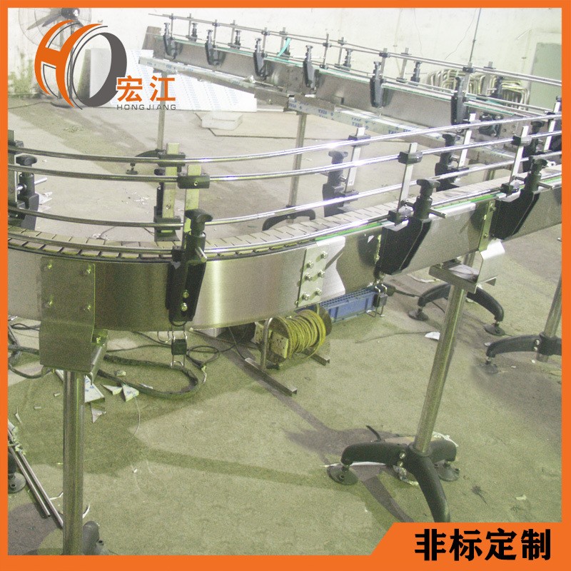 厂家非标定制牛奶软包装产品输送线 饮料输瓶输箱承重链板输送机图5