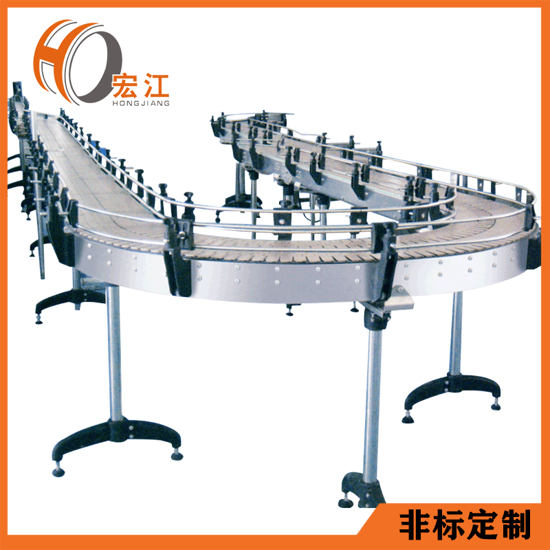 厂家非标定制牛奶软包装产品输送线 饮料输瓶输箱承重链板输送机图3