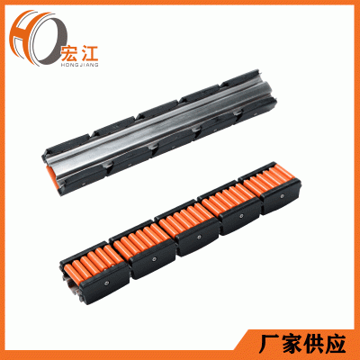 奶粉罐装输送设备厂供应输送机配件 橙色滚珠POM护栏配弓型钢