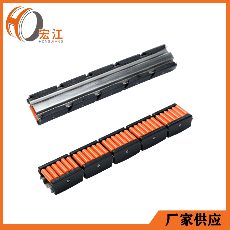 奶粉罐装输送设备厂供应输送机配件 橙色滚珠POM护栏配弓型钢图3