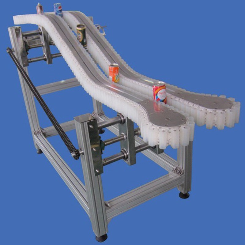 厂家定制小型夹瓶输送线琉璃瓶传送带小罐装生产线塑料链板输送机图5