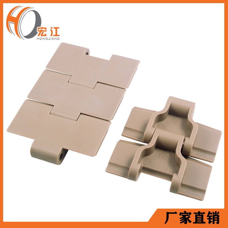 厂家批发塑料平顶转弯链板POM塑钢传动链食品输送带链板图2