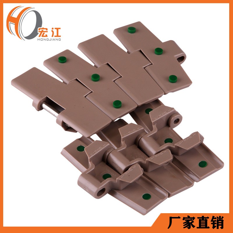 厂家直销输送机链板880平顶带点胶弯链胶粒防滑带带翼八脚传动链图3