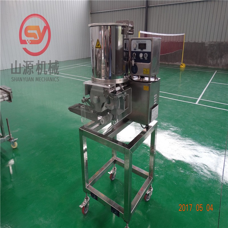 全自动圆形牛肉饼成型机 汉堡肉饼成型机 山源100型肉饼机价格图3