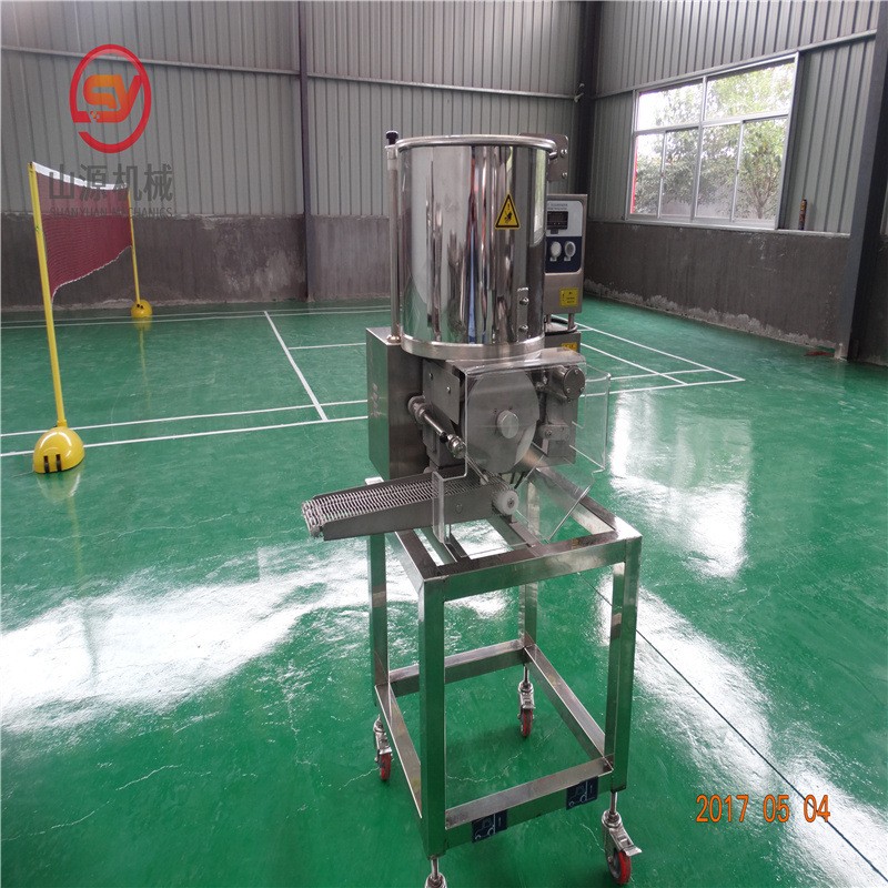 全自动圆形牛肉饼成型机 汉堡肉饼成型机 山源100型肉饼机价格图4