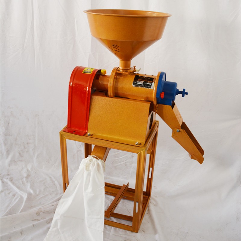 家用小型水稻碾米机 移动式不锈钢剥谷机 全自动打米机图3