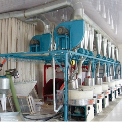 润埠泰一带一路出口 仿古1米X10台石磨小麦皮芯分离麦芯粉磨面机