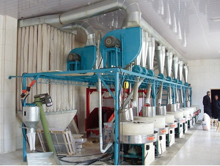 润埠泰一带一路出口 仿古1米X10台石磨小麦皮芯分离麦芯粉磨面机图5