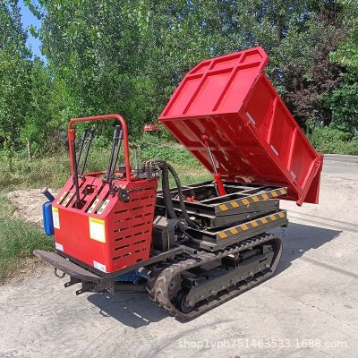 拖拉搬运水果粮食小型履带运输车自动升降自走式履带搬运车爬山虎