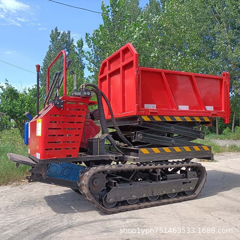 爬山虎升降三轮车山地履带自走式农用运输车手扶小型液压运输车图2