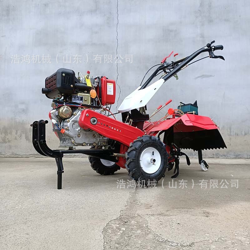 小型开沟培土机多功能柴油汽油旋耕机犁地机 双驱四驱手扶微耕机图2
