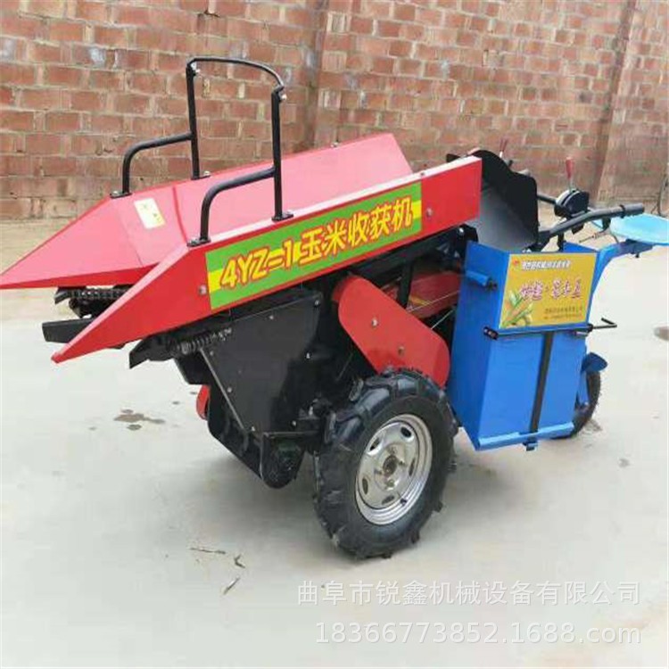 秸秆粉碎手扶式单行玉米收获机小型家用柴油玉米收获机掰棒子机图5