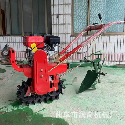 硬地可用小型链轨式微耕机手扶式多功能农用松土除草犁地翻土机