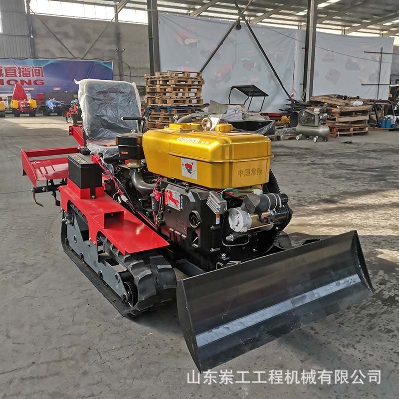 大棚自走式履带微耕机农用柴油小型耕地机果园迷你型座驾微耕机