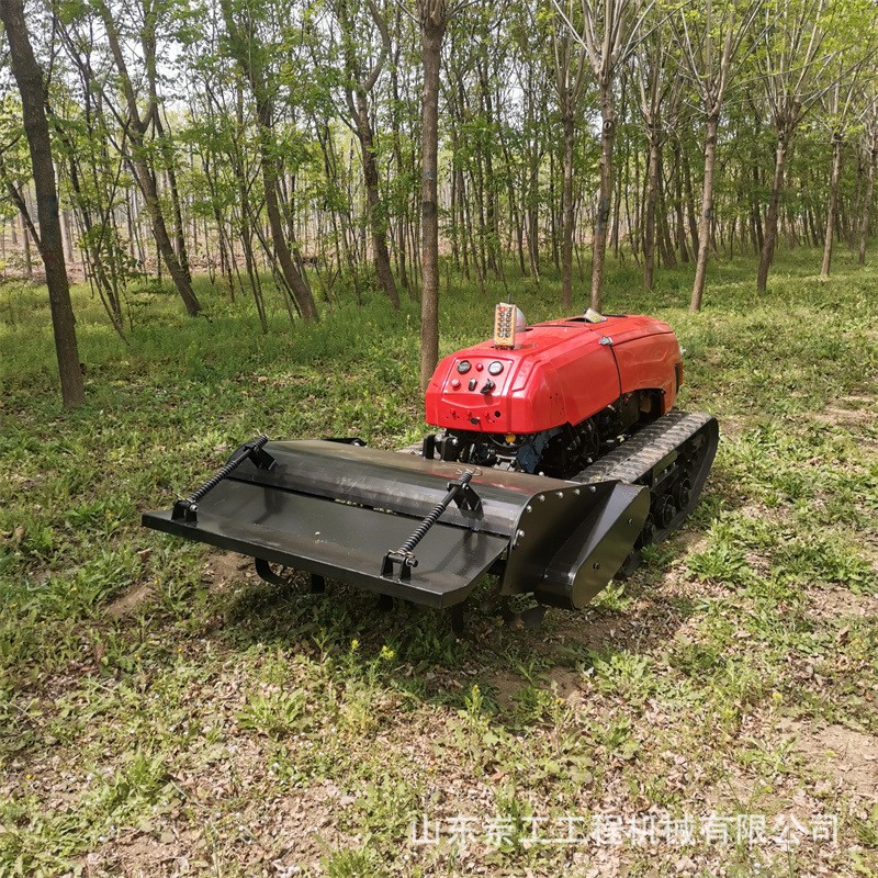 自走式履带微耕机农用智能松土机遥控小型耕地机