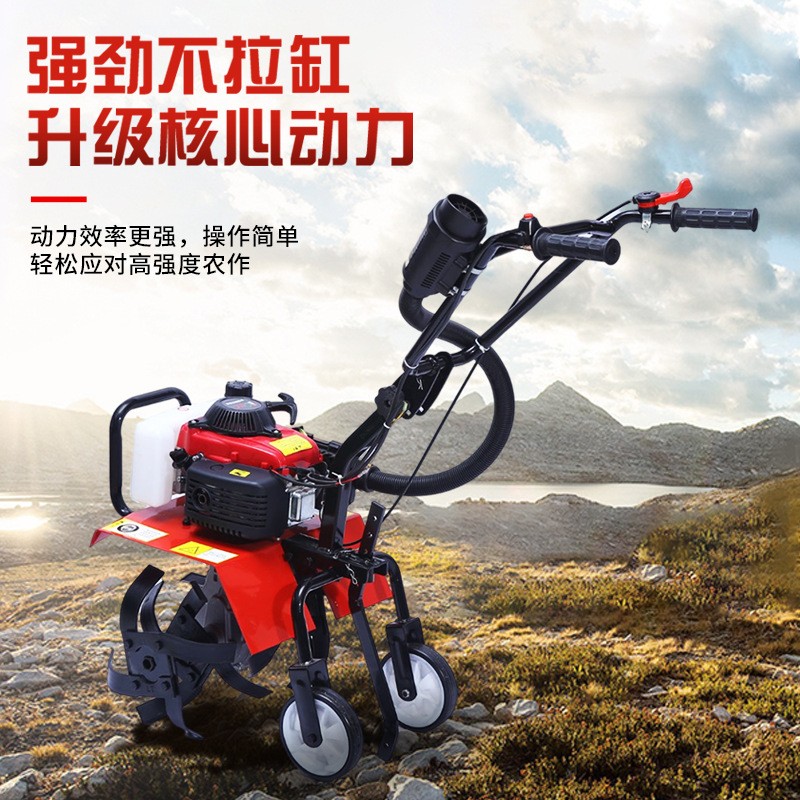 厂家直供汽油小型微耕机多功能旋耕机松土机除草开沟耕田机翻土机图3