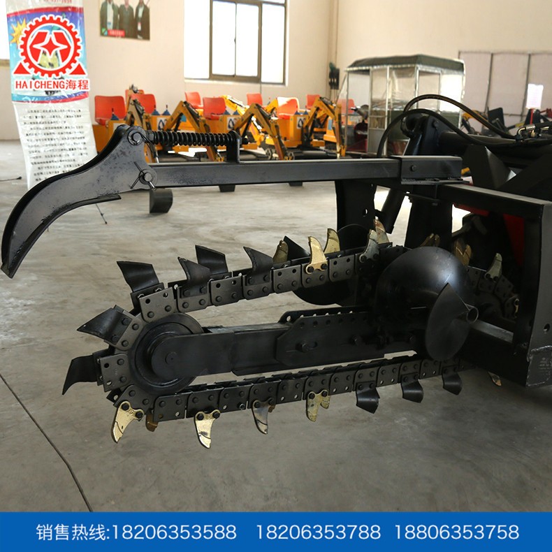 厂家直供 大型农耕机 链条式500大棚王开沟机 多用开沟机规格齐全图5