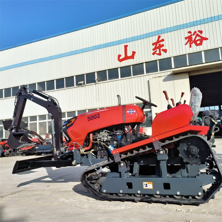 带挖机的履带拖拉机 多功能旋耕机 工程农用一体机图3