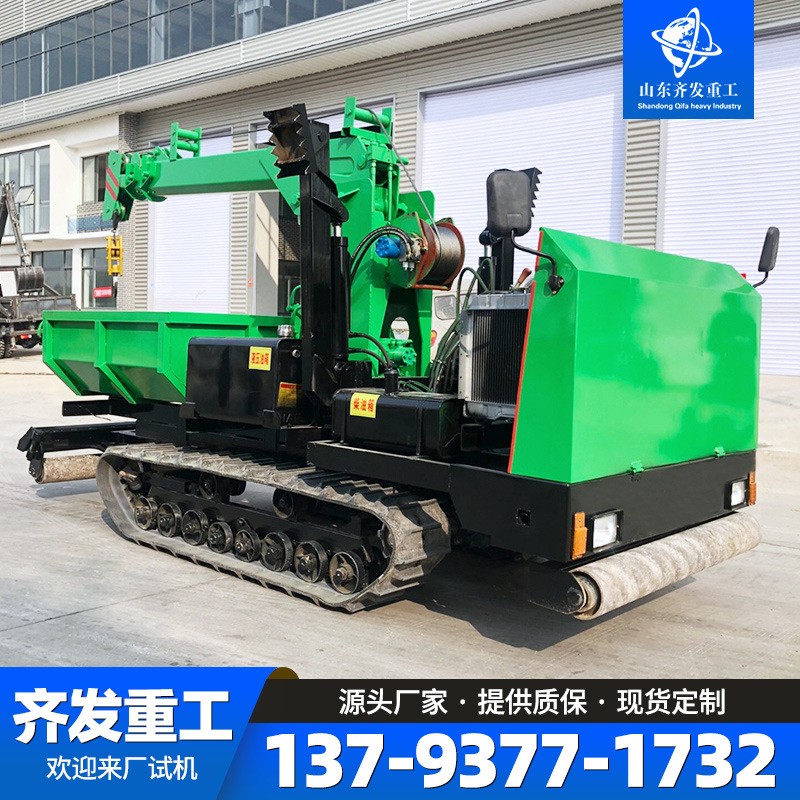 3吨小型履带随车吊全地形钢制履带自备吊随车起重自卸车箱运输车