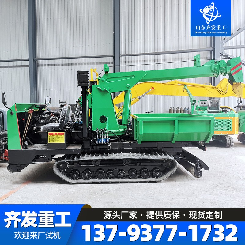 3吨小型履带随车吊全地形钢制履带自备吊随车起重自卸车箱运输车图2