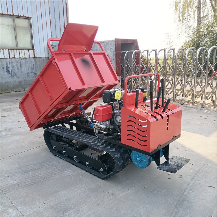 小型爬山虎 全地形农用手扶式履带运输车液压自卸小型爬山王运输图4