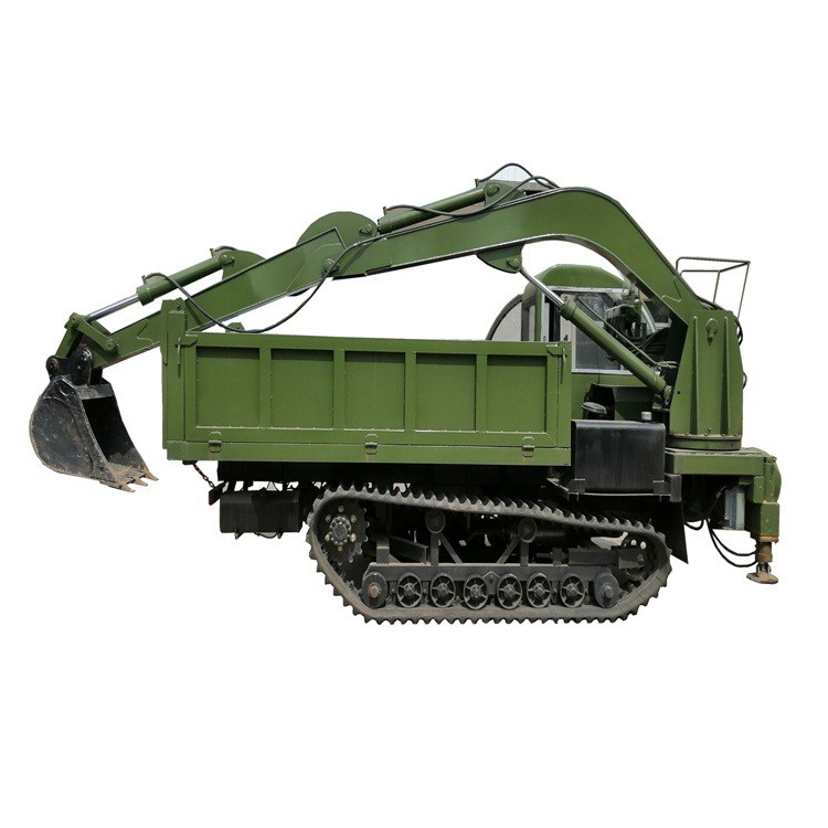 柴油履带车自卸式 四驱爬山虎履带随车挖 农用运输随车挖价格图5