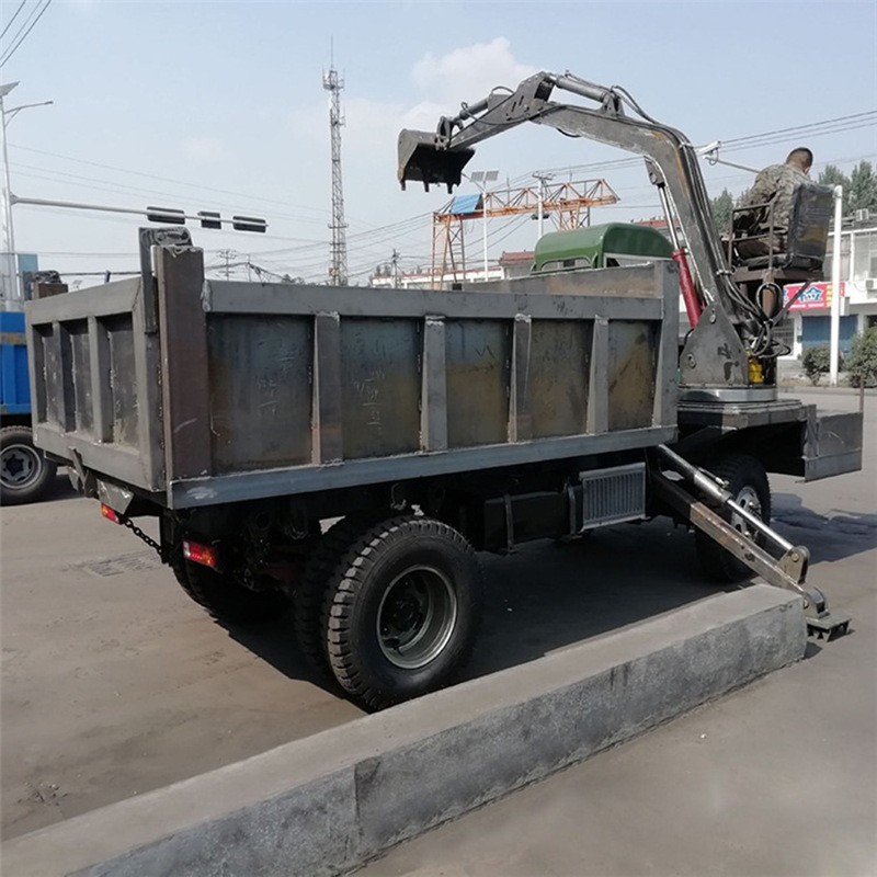 挖土运输车改装四不像随车挖 四不像爬山王 车载挖掘装载一体车图5