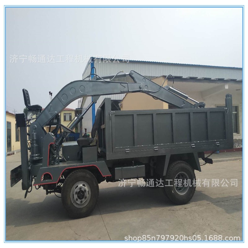 挖土运输车改装四不像随车挖 四不像爬山王 车载挖掘装载一体车图4